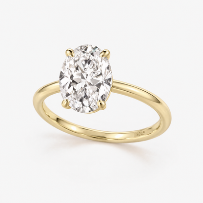 Classic Oval Solitaire Ring in gold