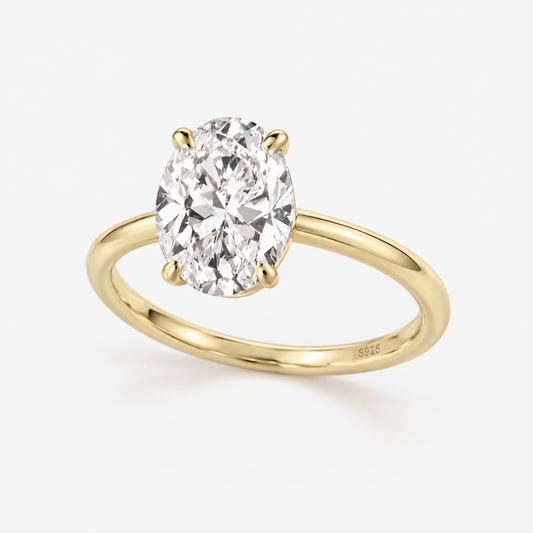 Classic Oval Solitaire Ring in gold