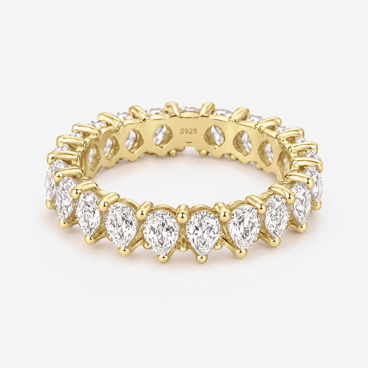 Pear Eternity Band Ring in gold