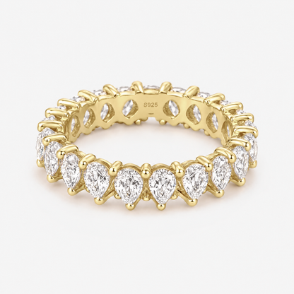 Pear Eternity Band Ring in gold