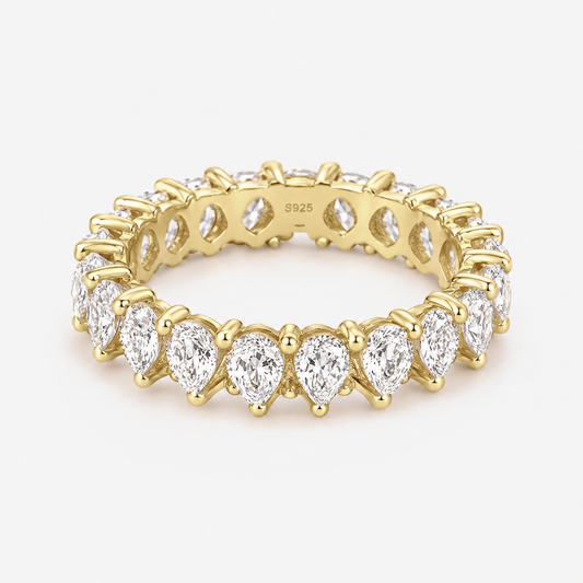 Pear Eternity Band Ring in gold