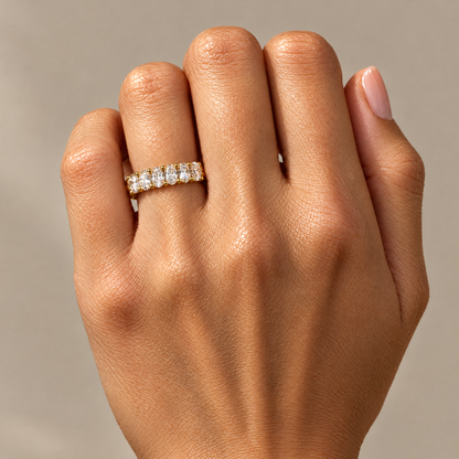 Oval Eternity Band Ring in profile