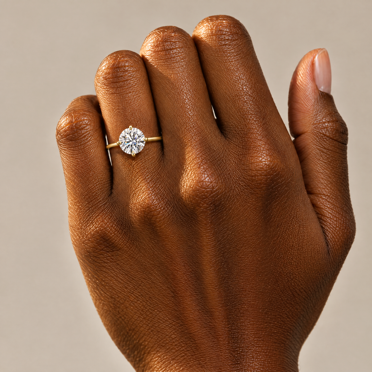 Round Solitaire Ring seen from above