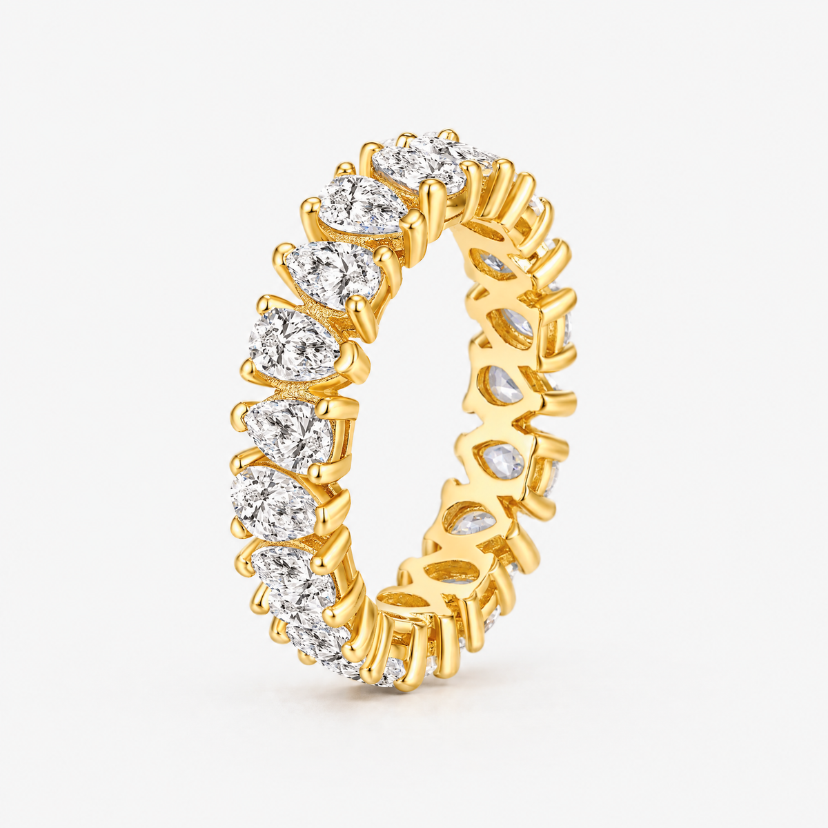 Model wearing the Pear Eternity Band Ring