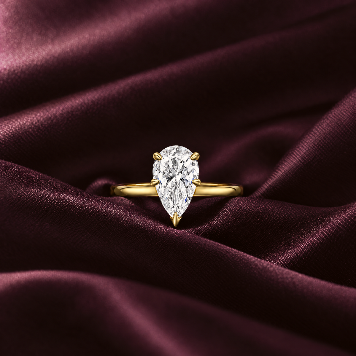 Pear Solitaire ring