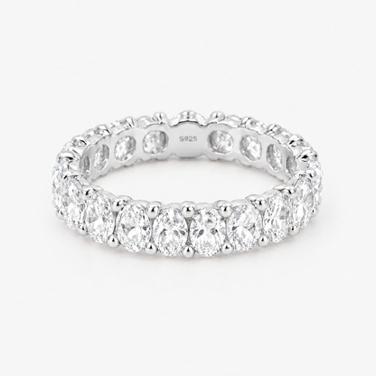 Oval Eternity Band Ring in silver