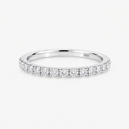 Slim Pavé Band Ring in silver