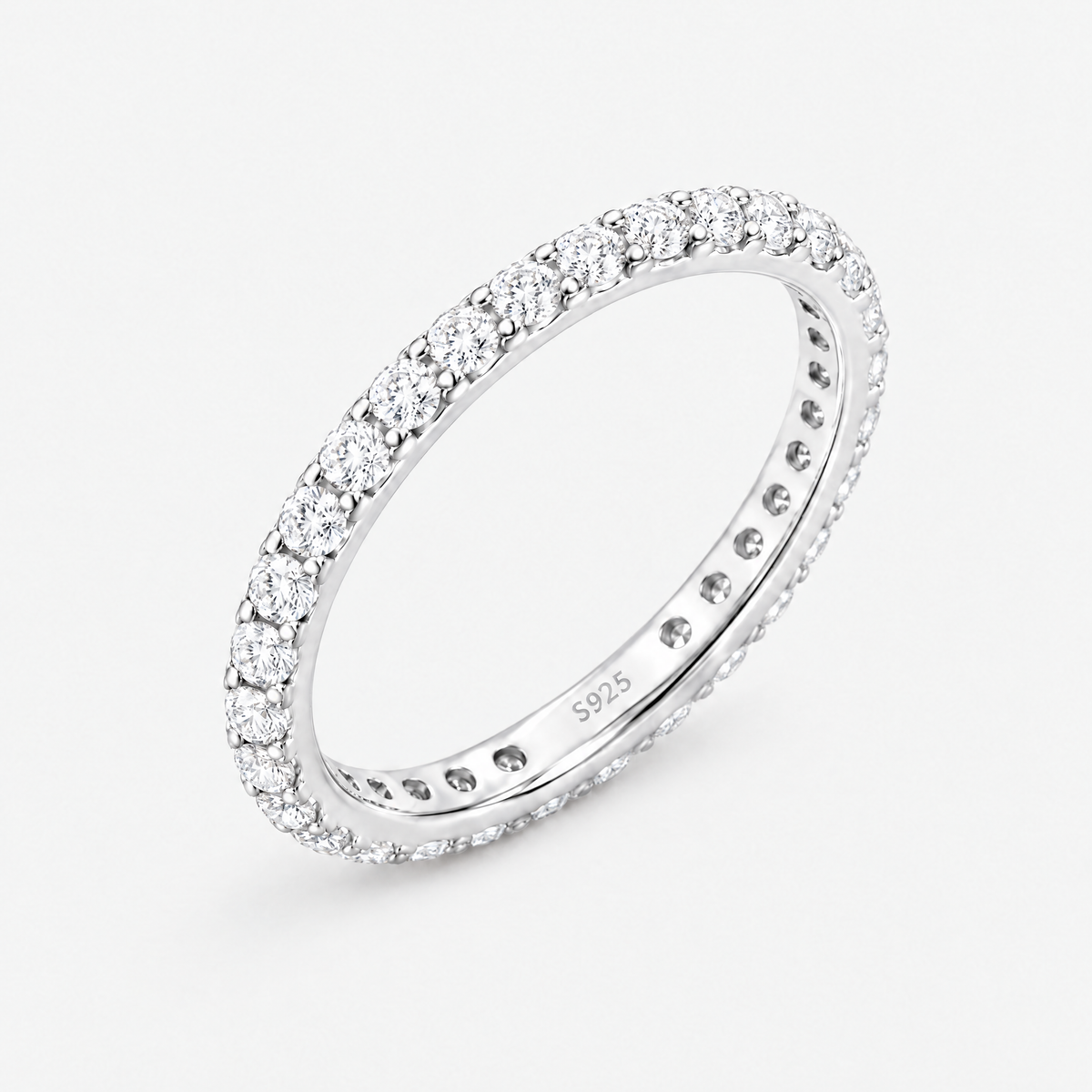 Eternity band ring in silver