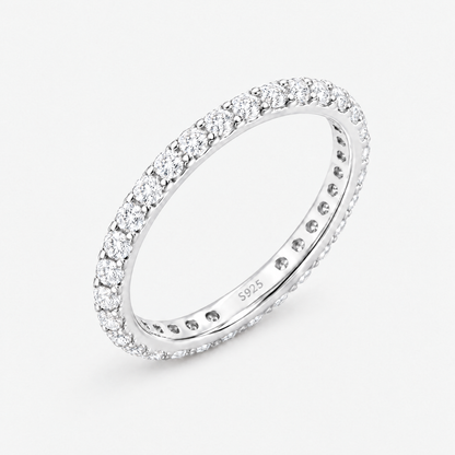 Eternity band ring in silver