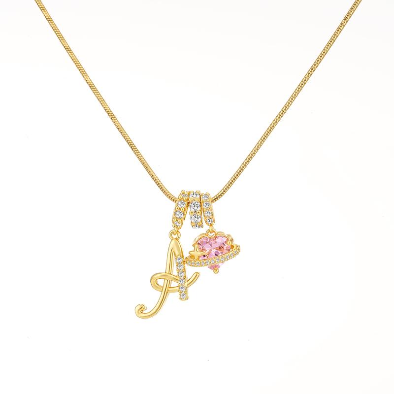 Heart Charm Initial Necklace