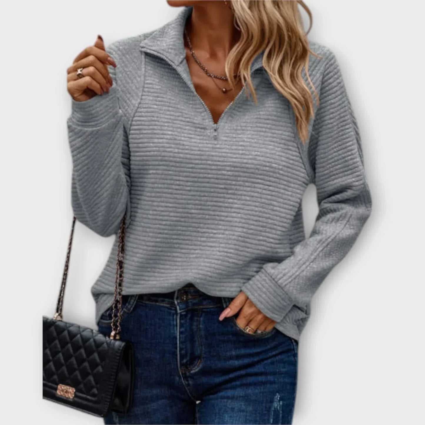 Olivia - Pullover con mezza zip