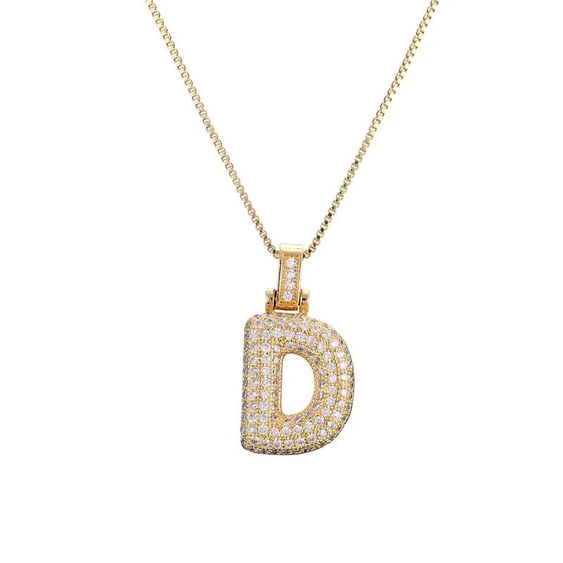 Collana con iniziale Diamond Bubble