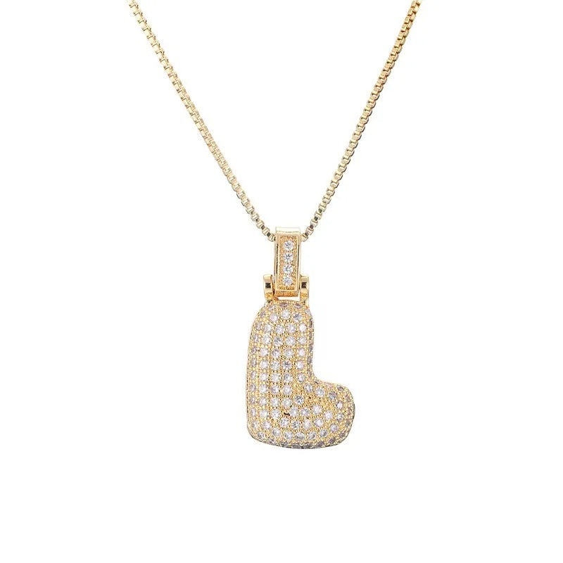 Collana con iniziale Diamond Bubble