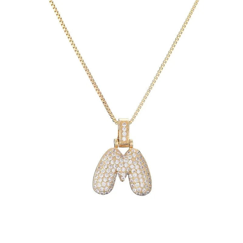 Collana con iniziale Diamond Bubble
