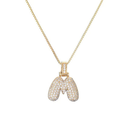 Collana con iniziale Diamond Bubble