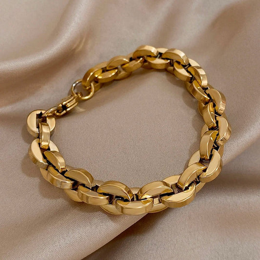 Bracciale con catena cubana massiccia