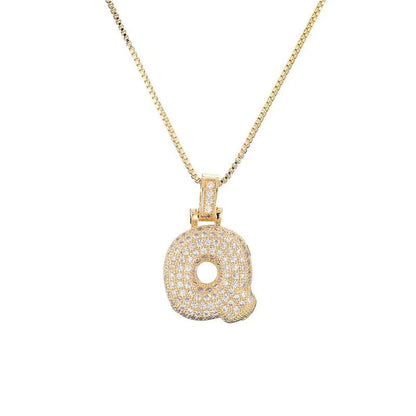 Collana con iniziale Diamond Bubble