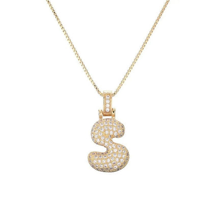 Collana con iniziale Diamond Bubble