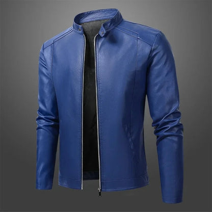 Giacca in Pelle da Biker Elegante da Uomo