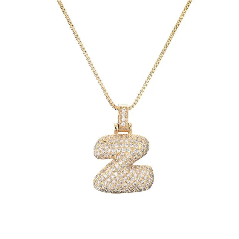 Collana con iniziale Diamond Bubble