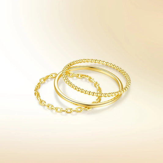 Set di 3 anelli assortiti minimal