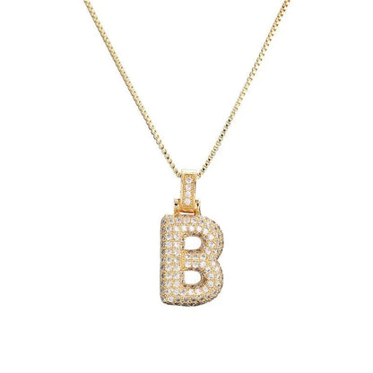 Collana con iniziale Diamond Bubble