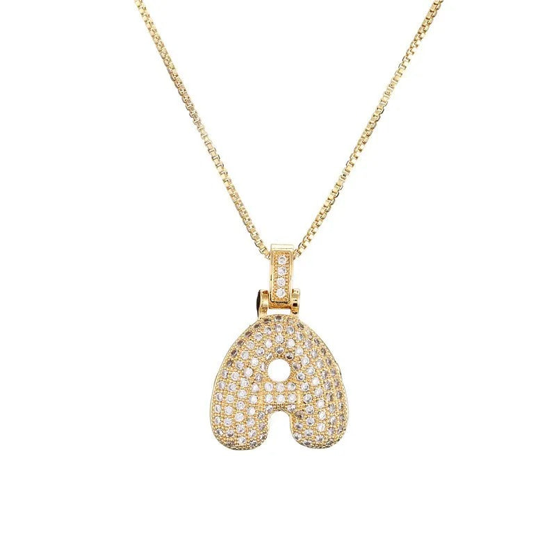 Collana con iniziale Diamond Bubble