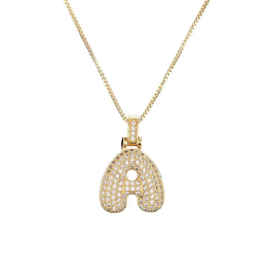 Collana con iniziale Diamond Bubble