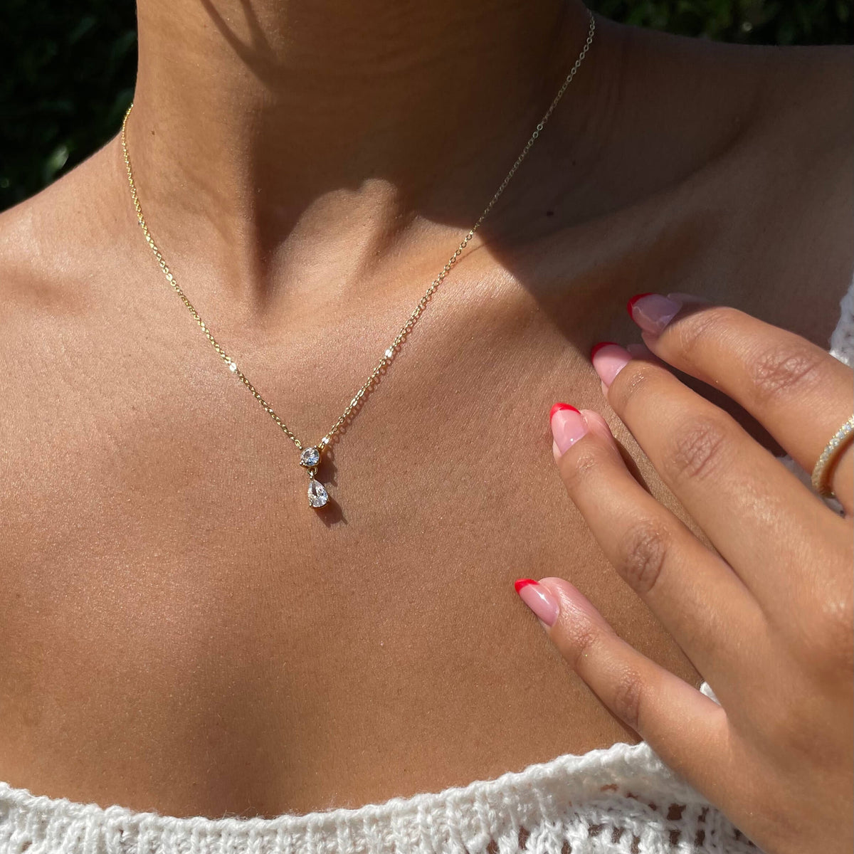 Round & Pear Drop Necklace