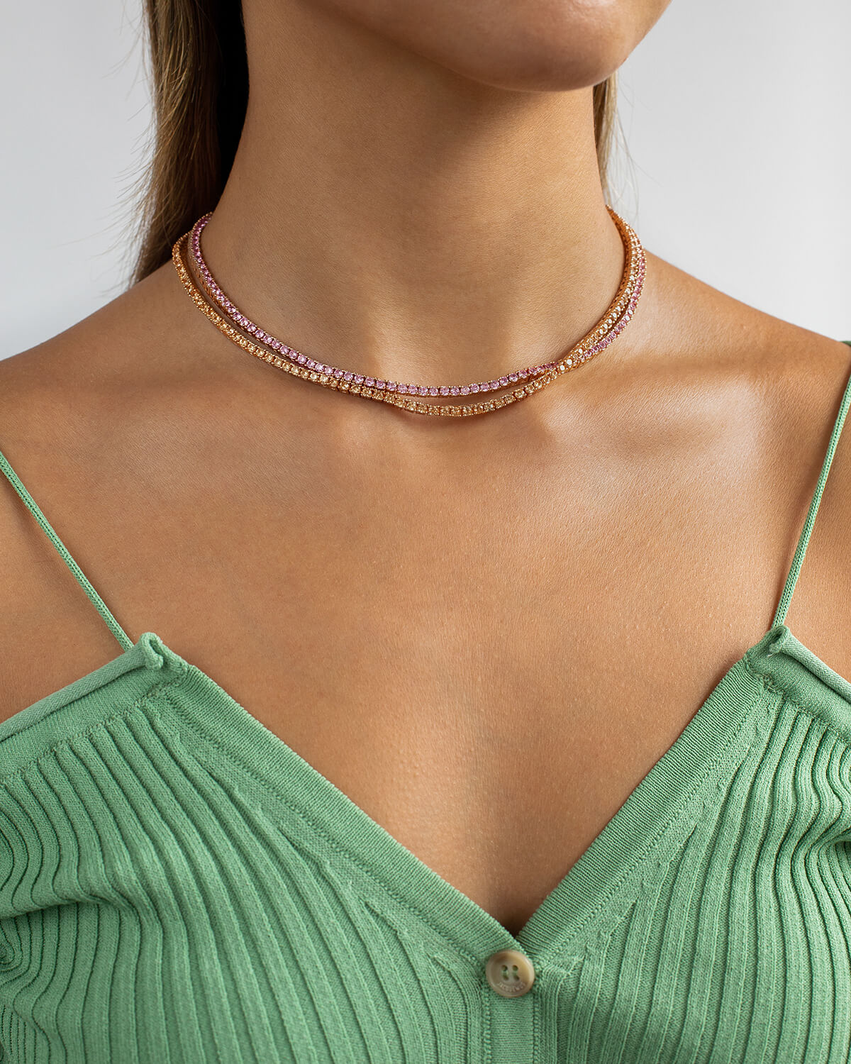 Coloured Tennis Necklace (2.5 mm)