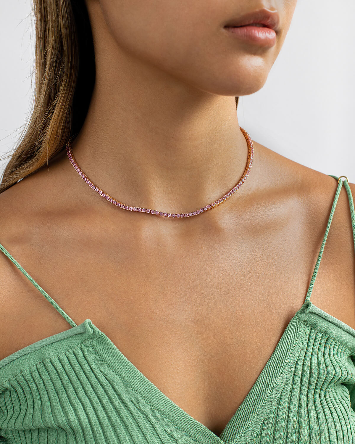 Coloured Tennis Necklace (2.5 mm)
