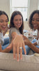 Friends admiring the Toi et Moi Pear & Radiant Ring