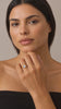 Round Solitaire Ring styled on the hand