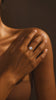 Round Solitaire Ring in warm light