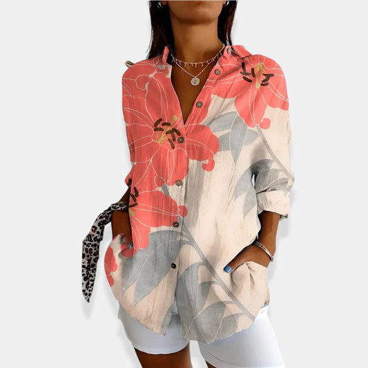 LYSSA™ | Camicetta floreale con chiusura a bottoni 